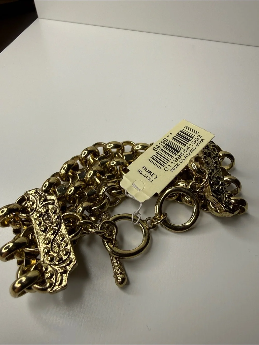 NWT 2028 offshoot of 1928 Classic Polished Gold Multi-Row Link Bracelet figure 8